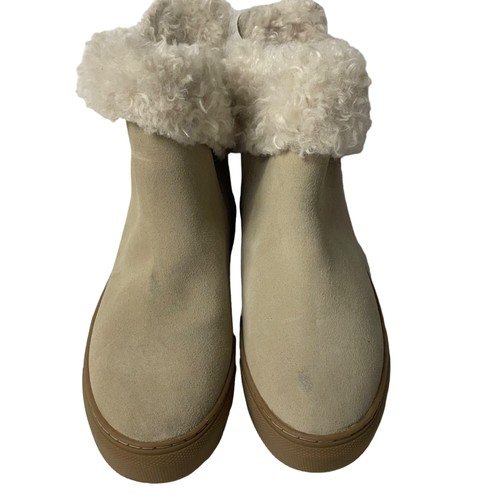 Cougar Devon Waterproof Faux Fur Slip-On Bootie Tan Cream Sz 8 - Picture 3 of 8