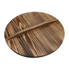 Natural Wooden Wok Lid Fits Pans Inner Diameter 12.48" To 12.87" 12.5 Inch