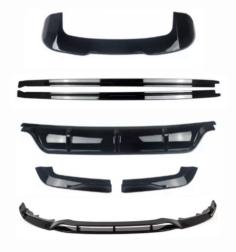KIT CARROZZERIA BMW X5 F15 DIFFUSORE POSTERIORE SPLITTER ANTERIORE SPOILER FIANCHI GRIGLIE SPECCHIETTI - Foto 14 di 24
