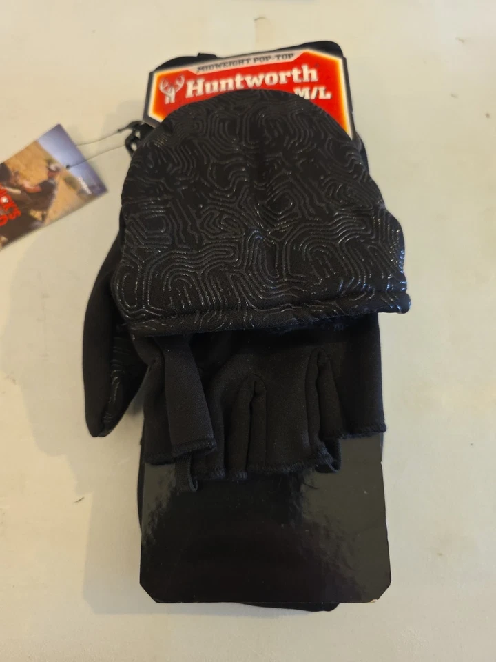Huntworth Catapult M/L Midweight Pop-Top Hunting Gloves Thick-Fur Like Lining  - Image 2 of 4