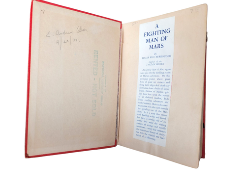 A FIGHTING MAN OF MARS By Edgar Rice Burroughs - Hardcover 1st edition - Foto 5 di 8