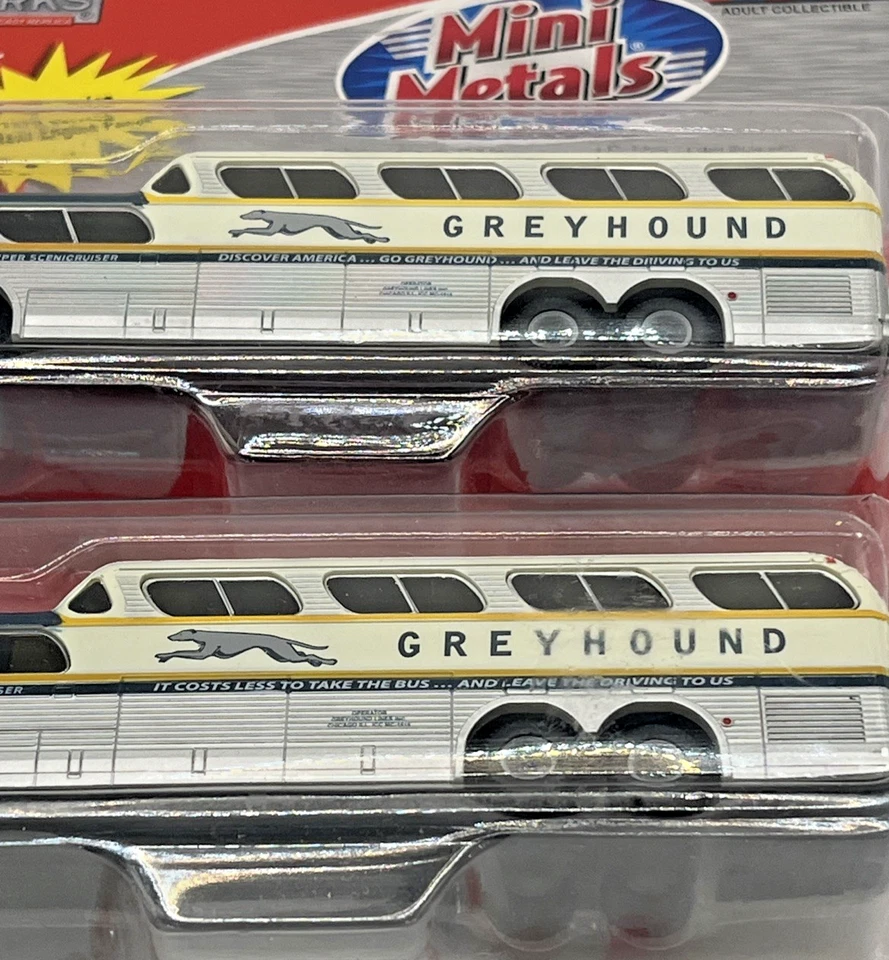 Mini Metals HO Lote de 2 autobuses Greyhound Nueva York #33109 Foto 4 de 4