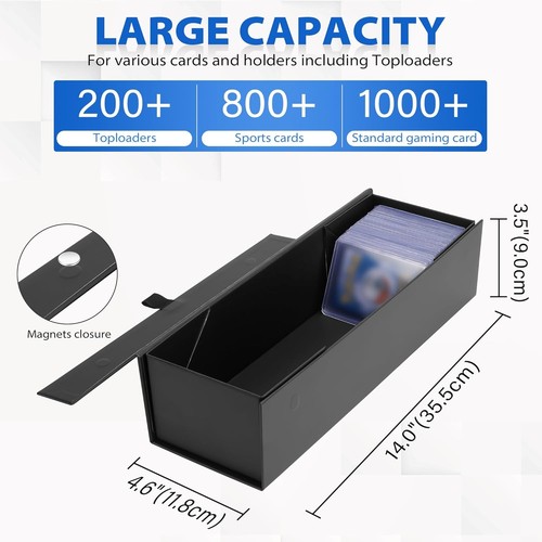 Portable Trading Card Storage Box - Holds 200 Toploaders with Dividers - Picture 5 of 10