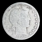 1902-0 Barber Silver Half Dollar