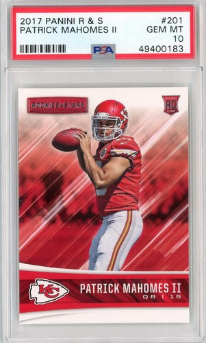 Graded 2017 Panini R&S Patrick Mahomes II #201 RC Card PSA 10 Gem Mint