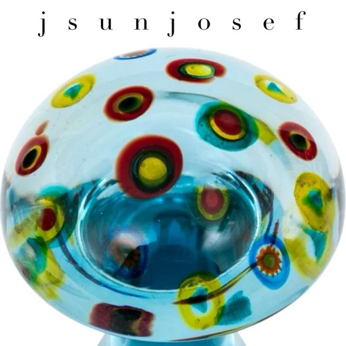 Large 6.5” Mid Century Murano Blue Art Glass Mushroom Paperweight Antonio Da Ros