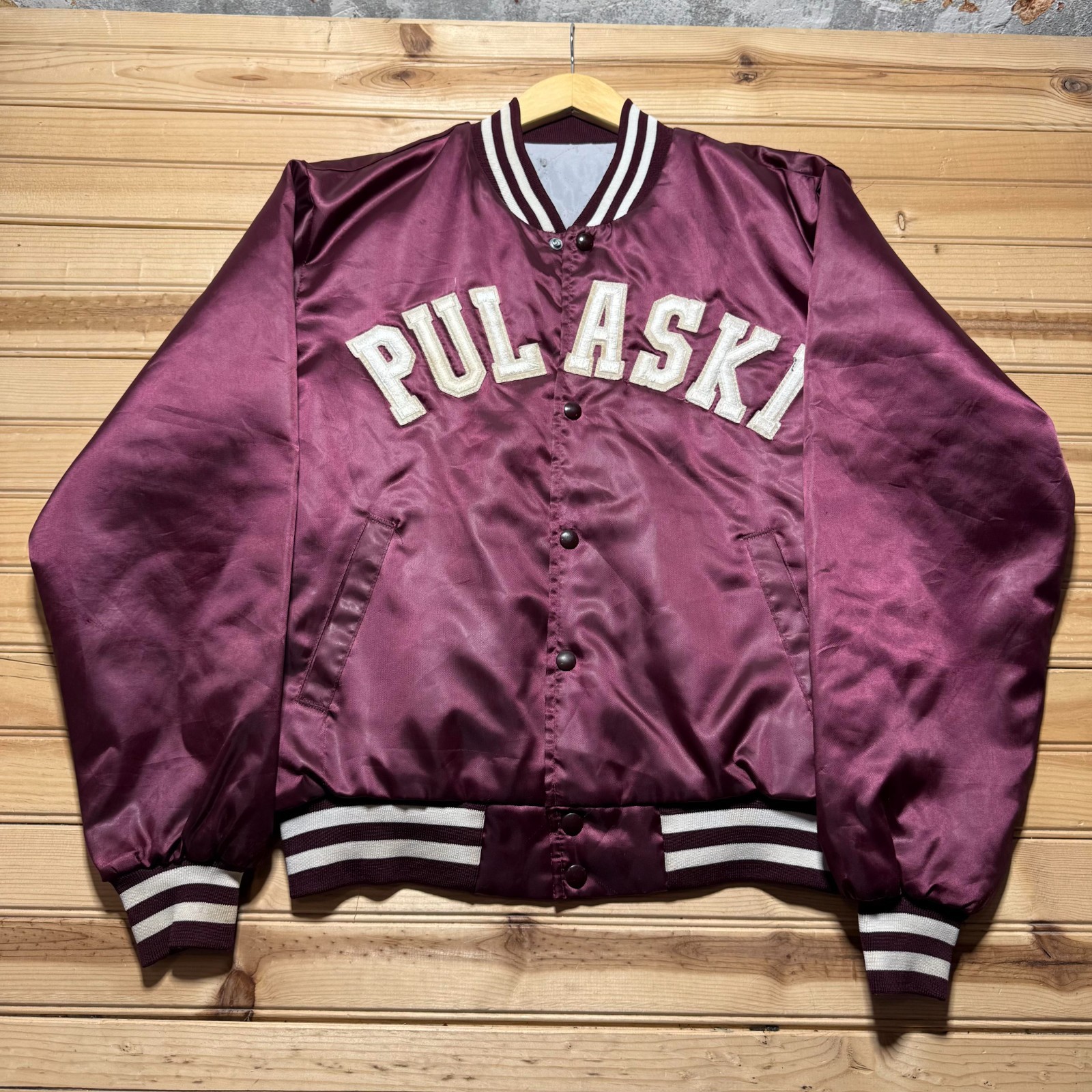 Vintage 80s Pulaski Full Button Patch Embroidered… - image 1