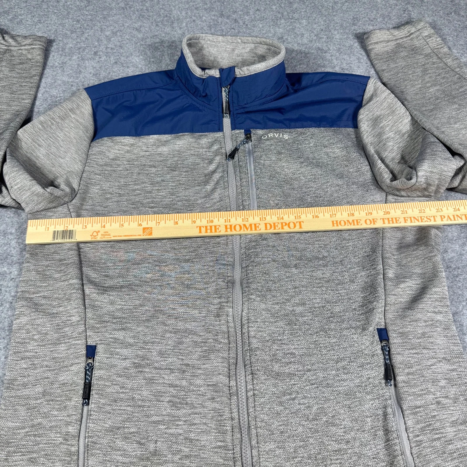 Orvis Men’s Classic Collection Full Zip Bonded Mesh Fleece Jacket Gray Blue L - product detail image 8