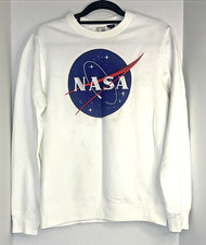 Classic NASA Circle Logo White Pull Over Sweatshirt Size M