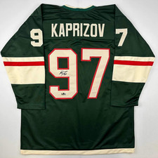 Facsimile Autographed Kirill Kaprizov Minnesota Green Reprint Laser Auto Hockey 
