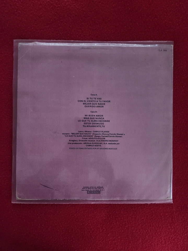 CAMILO SESTO - RASGOS - LP VINYL 1977 HECHO EN MEXICO EXCELLENT CONDICION. Foto 2 de 4