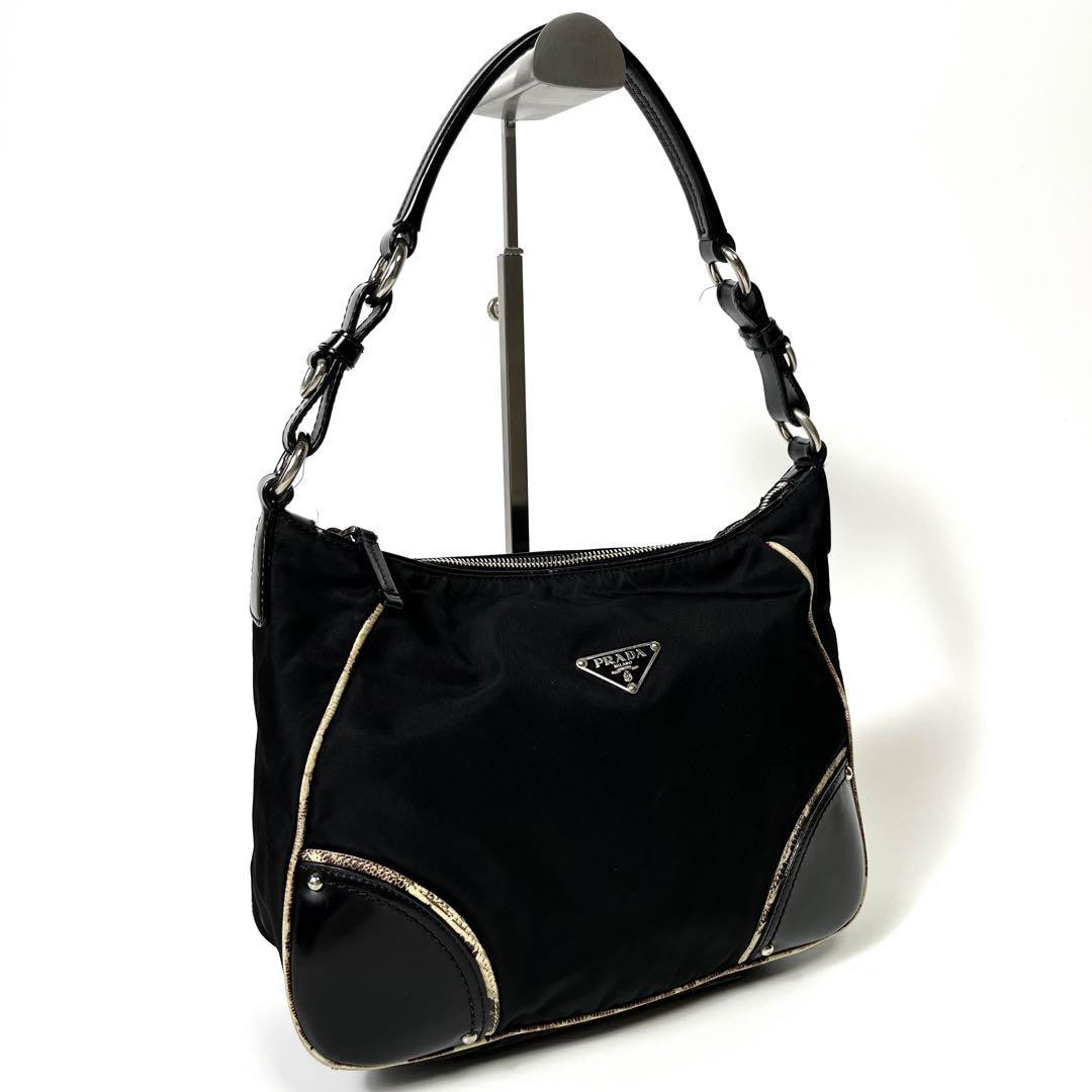 Prada One Shoulder Bag Nylon Leather Black | eBay Prada One Shoulder Bag Nylon Leather Black | eBay