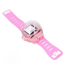 (Pink)Mini Remote Control Car Watch Toys Detachable USB Charging Wrist RacE EC