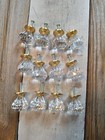 Lot Of 12 Clear Cut Gem Style Acrylic 1.5" Drawer Pulls Knobs Gold Tone Base
