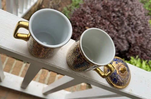 Vintage Benjarong Thai Tassen | Kaffee- und Teeservice aus vergoldetem Porzellan - Bild 6 von 9