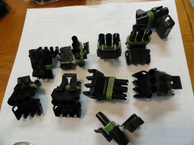 New Qty (10) Delphi GM 3 Way Weather Pack Connectors, 12015793