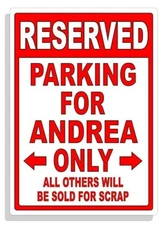 Personalized Parking Sign Wall Decal Metal Sign No Parking Customized for Andrea
