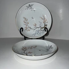Shumann Arzberg Mandarin Pair of Soup Salad Bowls 7 7/8" Germany Butterfly A2