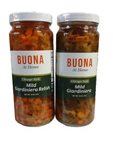 2 różne opakowania słoików Buono Chicago-Style Mild Giardiniera 16oz BBD 12/2026