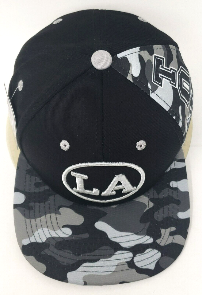 Los Angeles LA City Snapback Hat Cap Adult OSFM Adjustable Black Camo ...