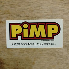 Vtg 90's PIMP Sugardaddy Records Punk Rock Royal Flush Deluxe Bumber Sticker