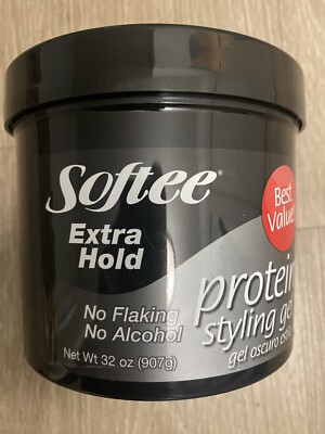 Softee Extra Hold Protein Styling Gel 32oz No Flaking&Alcohol With Nice Smell 