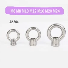 304 Stainless Steel Lifting Eye Nuts Tall Foot Threaded Bolt Locking Nut M6-M24