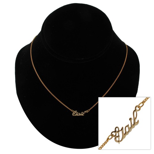 Vintage Gold Script Personalized Name Charm Necklace 16" - Choice Ladies Names - Picture 92 of 179