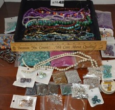 Large Huge Lot Jewelry Making Beads,7 Lb.New:Mega Strands,Silver,Stone,BoneGlass
