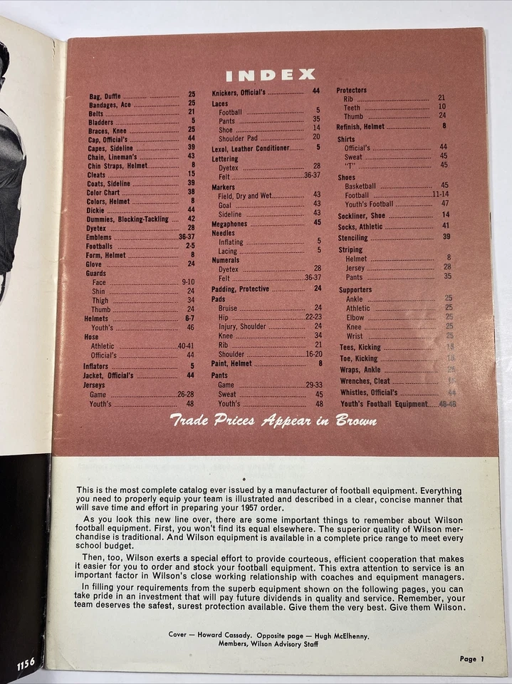 Wilson Football Sports Equipment Catalog Score-1957- Howard Cassady photo-RARE! - Image 3 of 4