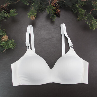 Warners Bra 36D White Padded Wireless Adjustable Clasp Back