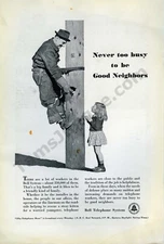 1941 Bell Telephone System AT&T Kitten Rescue PRINT AD Unique Gift Idea (1822)