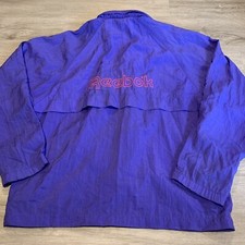 Vintage Womens Reebok Windbreaker Packable Hood Size Medium Purple/Pink 80s Rare