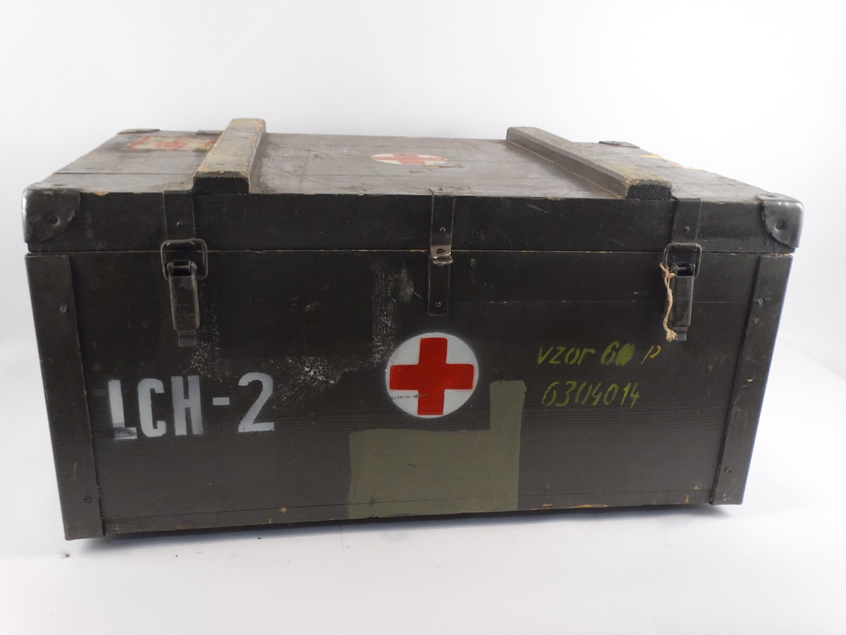 Czech Army Wood Medical Box w/Red Cross | eBay