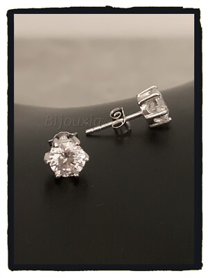 Boucles d'oreilles puces en argent 925/000 rhodié boules
