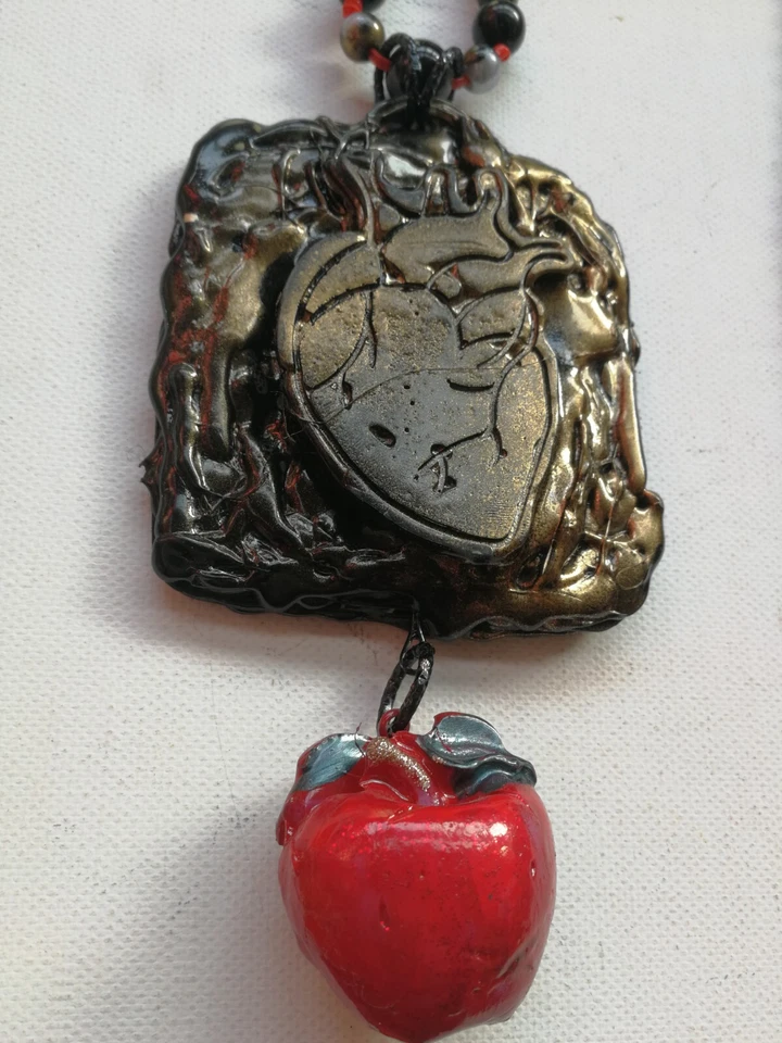 Adán y Eva Manzana Moda Collar Joyería Amor Talismán Amantes Amuleto Colgante Foto 2 de 4