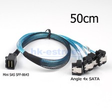 Mini SAS SFF-8643 Host to Target 4 SATA 90 Degree Target Hard Disk Data Cable