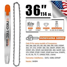 36'' Chainsaw Guide Bar 3/8" 0.063" 114DL Chain For Husqvarna 365 363RNDD009 US