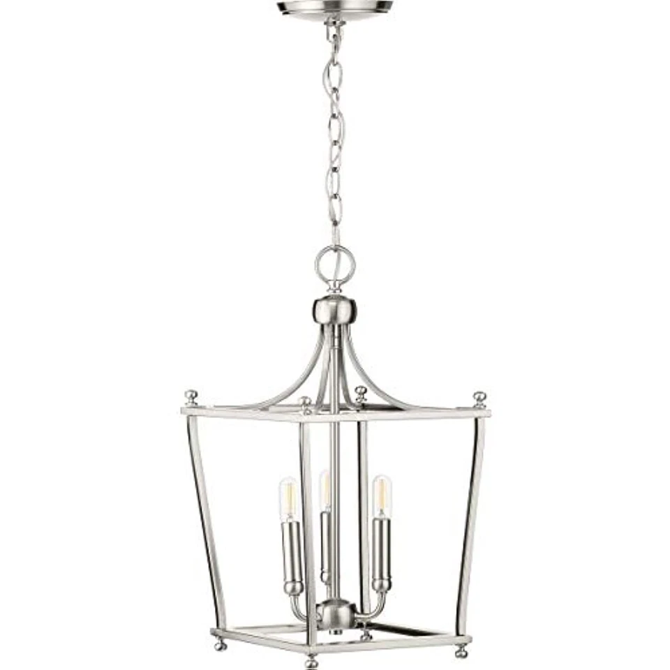 Parkhurst Collection Brushed Nickel Three-Light Foyer - Image 3 of 4