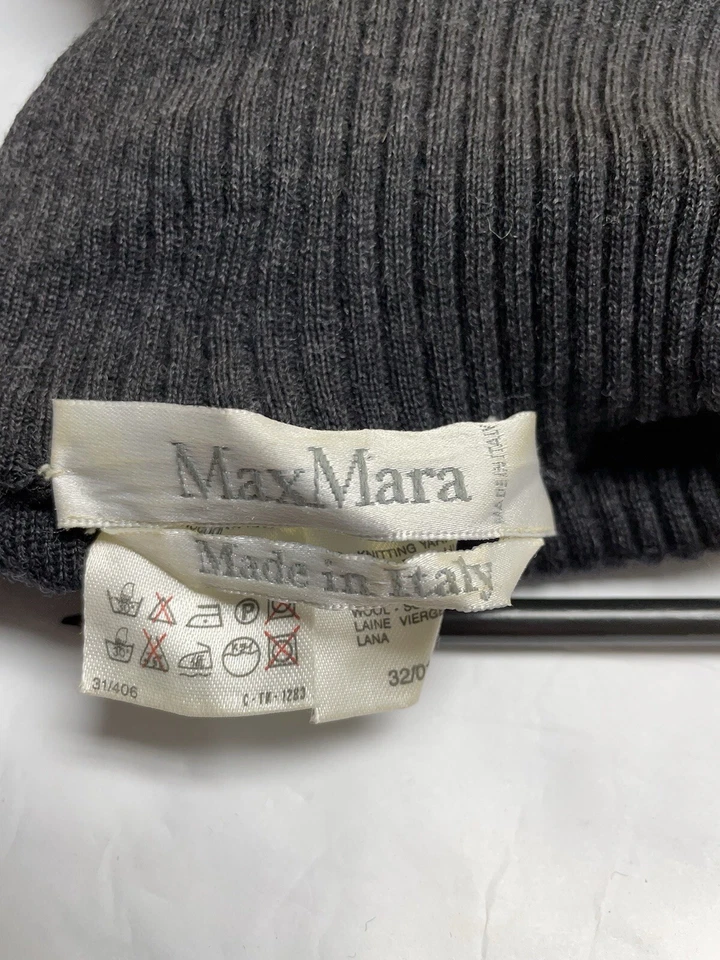 Vestido Max Mara Talla L Cuello Alto Lana Virgen Suéter Vestido Bolsillos Hecho en Italia Foto 2 de 4