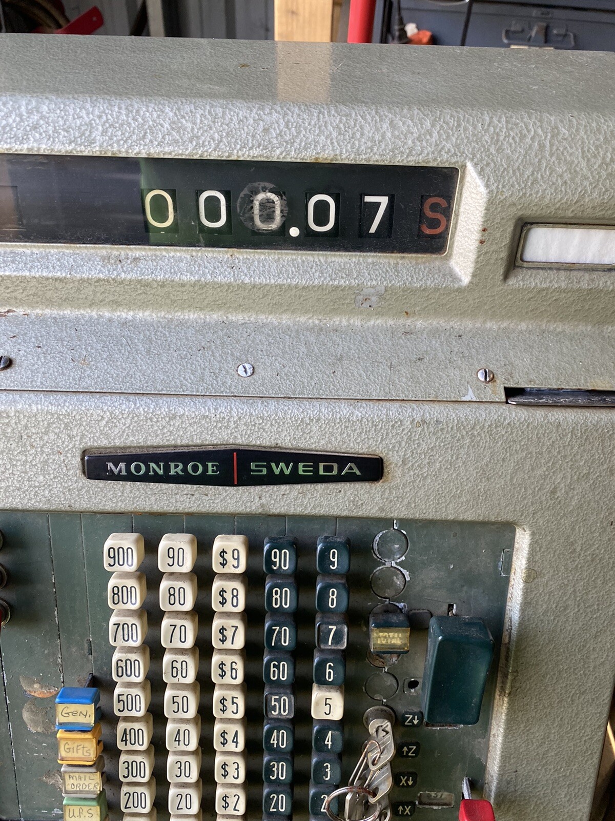 Monroe Sweda Cash Register Model 46 with Double Cash Drawer for Parts