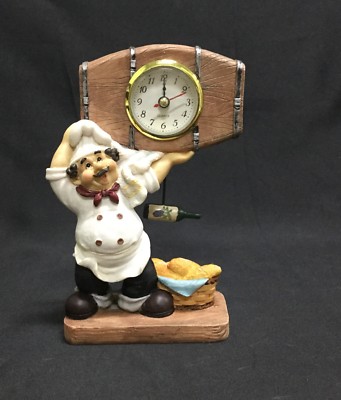 K-rac s  Poly Resin  Chef  Kitchen Clock (187-7006)