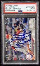 Pat Neshek Phillies Signed 2018 Topps Series 2 Card #407 PSA Authenticated