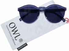 Colorful Transparent C7 Round Retro Sunglasses Blue Frame Blue Lens