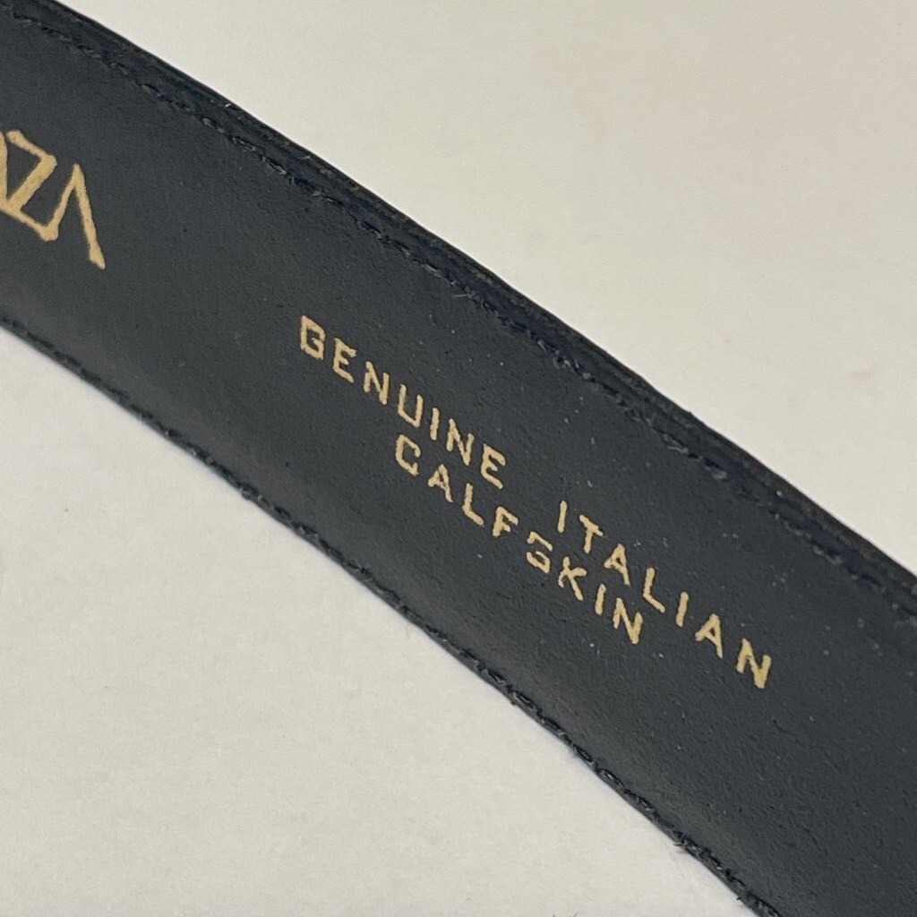 Vicenza Womens Waist Belt Black Golden Adjustable Genuine 