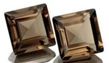SMOKY QUARTZ 6 MM SQUARE CUT 2 PIECE SET AAA ALL NATURAL