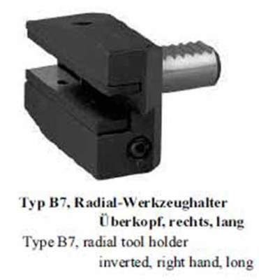 VDI Typ B7 Radial Werkzeughalter, Überkopf,rechts, lang /  toolholder inverted,r