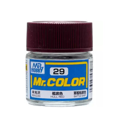 Mr. Hobby Mr. Color C29 Lacquer Paint SEMI-GLOSS HULL RED BATTLE SHIP (10ML)