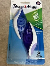 NEW 1 PKG (2 PCS) PAPER MATE LIQUID PAPER CORRECTION TAPE DRYLINE GRIP