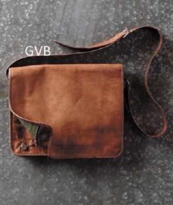 Handgefertigte braune Vintage-Laptop-Schultertasche aus Leder Kuriertasche fü...